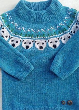 Дитячий светр з білим ведмедем10 фото