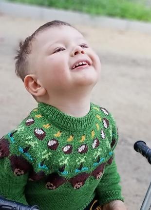 Дитячий светр з мавпою6 фото