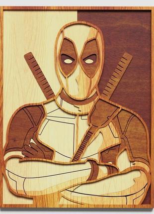 Картина из дерева | dc |deadpool