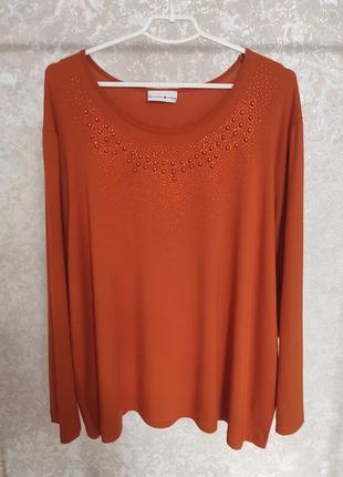 Красивая оранжевая блуза из вискозы большой размер2 фото