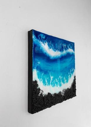 Інтер'єрна картина епоксидною смолою море resin art подарунок реалістичне море абстракція2 фото