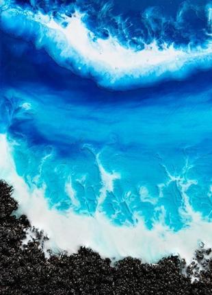 Інтер'єрна картина епоксидною смолою море resin art подарунок реалістичне море абстракція6 фото