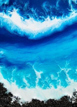 Інтер'єрна картина епоксидною смолою море resin art подарунок реалістичне море абстракція5 фото