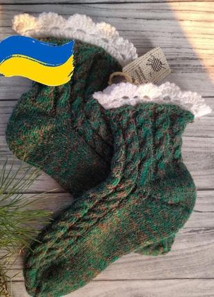 Вовняні шкарпетки з ажурною оборкою - шкарпетки 41-42 р.- ідея для подарунка4 фото