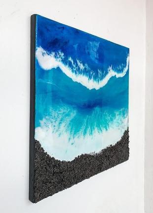 Інтер'єрна картина епоксидною смолою море resin art подарунок реалістичне море абстракція5 фото