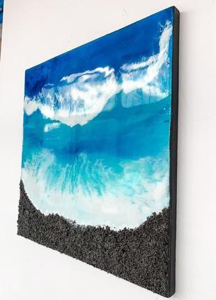 Интерьерная картина эпоксидной смолой море resin art подарок реалистичное море абстракция4 фото