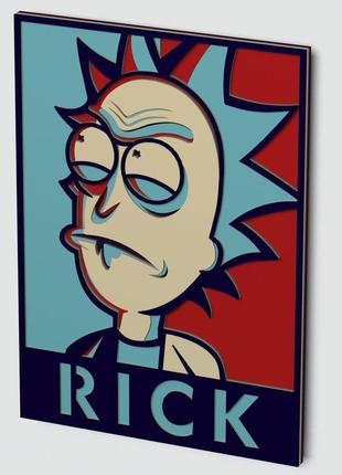 Картина из дерева |rick sanchez2 фото