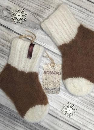 Детские шерстяные носочки из бейби альпака - теплые носки на 2-3 года1 фото