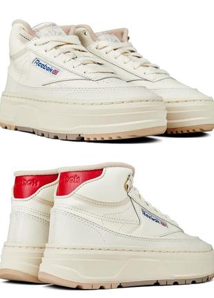 Новые кожаные кроссовки reebok club c geo mid3 фото