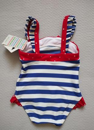 Фирменный слитный купальник принт полосы на 6-9 месяцев на рост 68-74 см john lewis