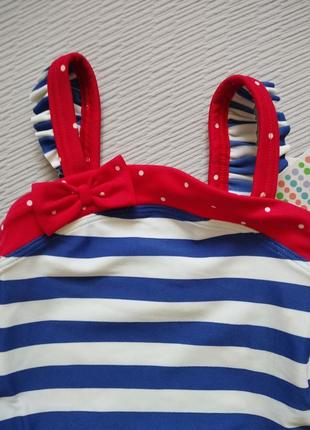 Фирменный слитный купальник принт полосы на 6-9 месяцев на рост 68-74 см john lewis