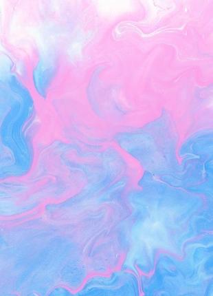 Интерьерная картина жидким акрилом "розово-голубая романтическая абстракция"4 фото