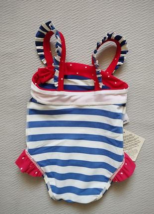 Фирменный слитный купальник принт полосы на 6-9 месяцев на рост 68-74 см john lewis