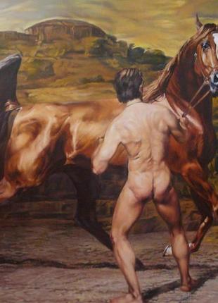 Человек и лошадь1 фото