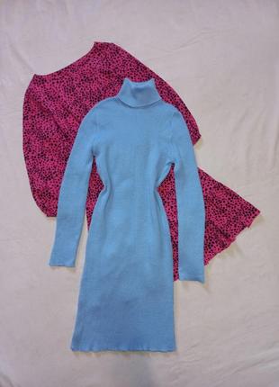 Трикотажное платье с горлом теплое1 фото
