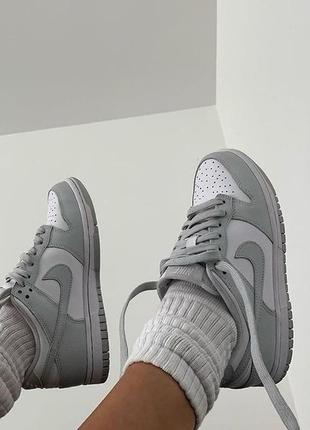 Кроссовки nike dunk low grey fog1 фото