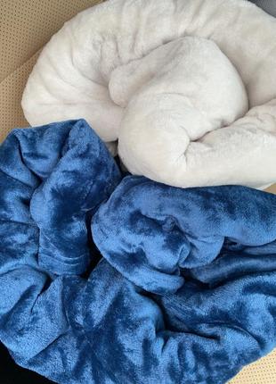 Плед двуспальный синий 200х230 см