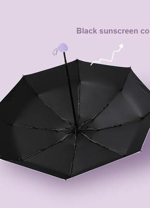 Карманный мини маленький складной механический зонт зонтик однотонный фиолетовый без...