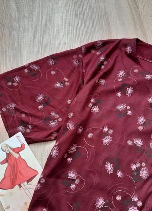 Блузка на гудзички в принт квіточку5 фото