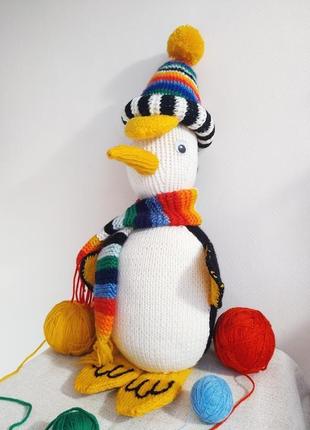 Вязаная игрушка пингвин2 фото