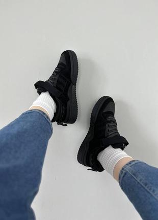 Женские кроссовки adidas forum low bad bunny black адедас форум черного цвета5 фото