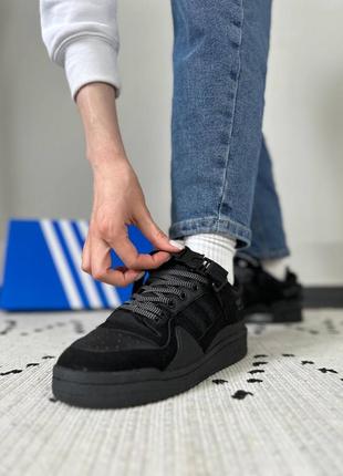 Женские кроссовки adidas forum low bad bunny black адедас форум черного цвета3 фото