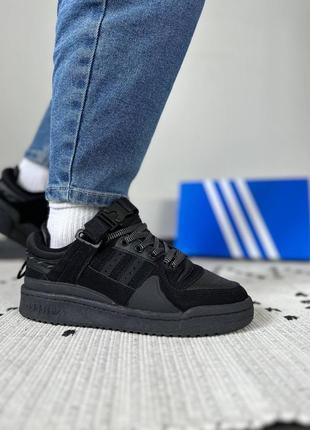 Женские кроссовки adidas forum low bad bunny black адедас форум черного цвета2 фото