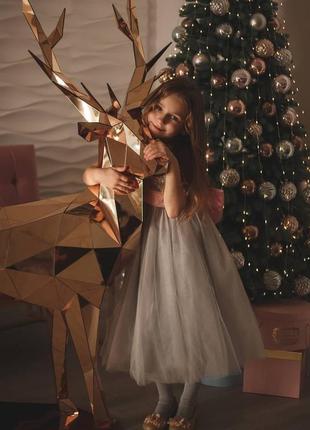 Дзеркальний новорічний декор олень, геометрична фігура з пластику5 фото
