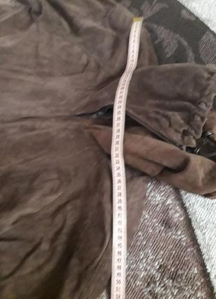 Итальянская кожаная козина замша шоколад куртка плащ оверсайз трапеция9 фото