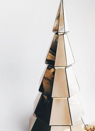 Дзеркальна ялинка, полігональна новорічна фігура з пластику1 фото