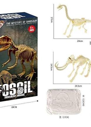 Розкопки 222-8   2 скелети динозаврів, набір інструментів, в коробці   ish