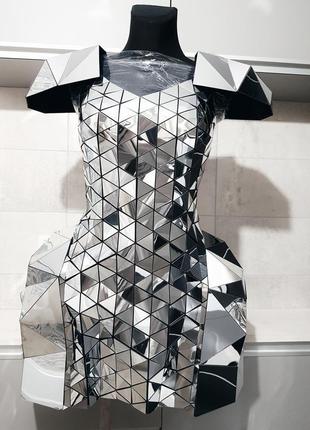Дзеркальна сукня для шоу дзеркальних людей, аніматорів10 фото