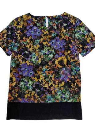 Брендовая блуза m&s collection принт цветы этикетка1 фото