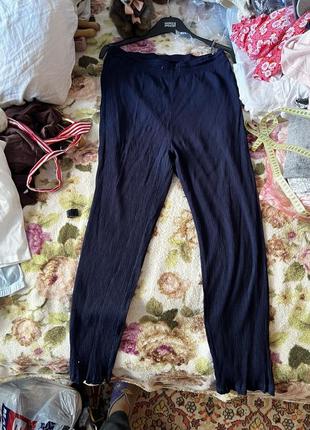 Темно-сині штани ( брюки ) (50% віскози) літні, легкі7 фото