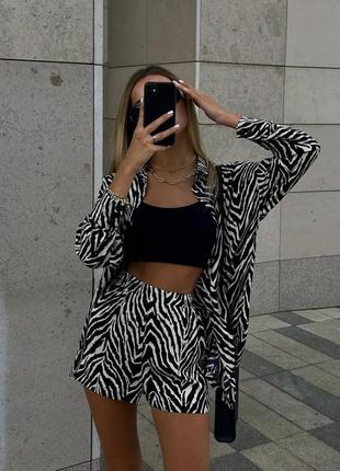 Топовий костюм зебка 🦓  костюм оверсайз 🖤6 фото