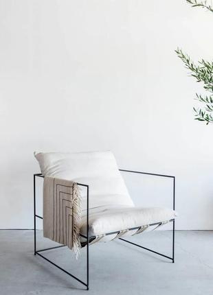 Кресло мягкое h&h delicate с металлическим каркасом 79х74х69 см матовый белый5 фото