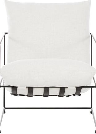 Кресло мягкое h&h delicate с металлическим каркасом 79х74х69 см матовый белый8 фото