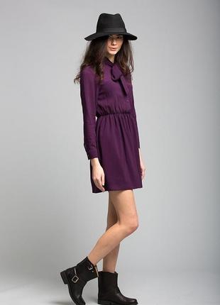 Фиолетовое платье с бантом, размер м2 фото