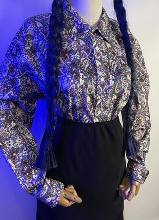 Сорочка блуза кофта вільного подовженого фасону оверсайз в серцях серця готика готична бохо стиль з натуральної тканини5 фото