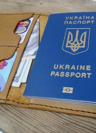 Кожаная обложка для паспорта3 фото