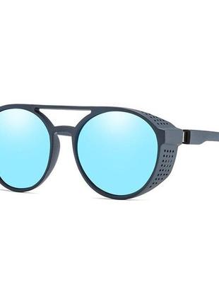 Сонцезахисні окуляри aviator everest з бічними шторками блакитні лінзи1 фото