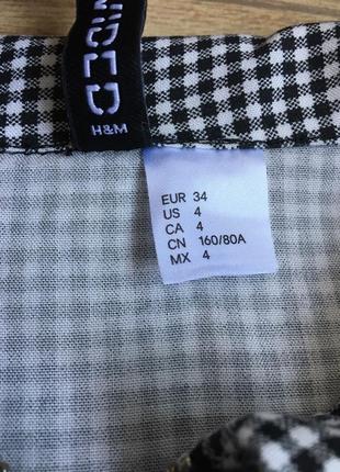 Блуза топ в клітку укорочена блискавка з кільцем h&m оверсайз5 фото