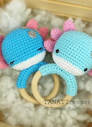 Іграшка брязкальце та комфортер аксолотль. 7