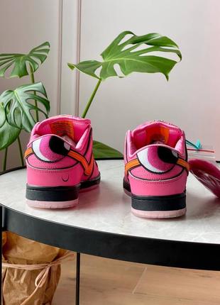 Женские кроссовки найк сб данк лоу розовые / nike sb dunk low the powerpuff girls blossom fd2631-6003 фото