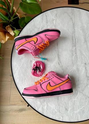 Женские кроссовки найк сб данк лоу розовые / nike sb dunk low the powerpuff girls blossom fd2631-6005 фото