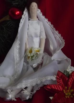 Кукла невеста в стиле тильда3 фото