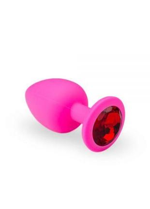 Силиконовая анальная пробка pink silicone ruby, m