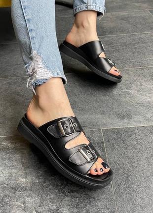 Жіночі шкіряні шльопанці в різних кольорах, велика палітра кольорів ❤️ якість та ціна від виробника, харківське взуття1 фото