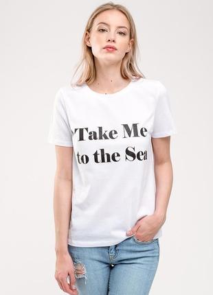 Біла футболка take me to the sea3 фото