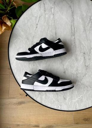 Женские кроссовки найк данк лоу ретро чёрно-белые / nike dunk low retro white black panda6 фото